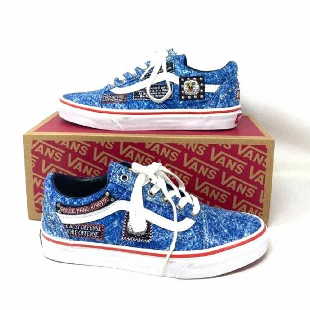 VANS Old Skool Shoe Cobra Kai Multi Canvas Sneakers VN0A3WKT6GL Size Women's Low